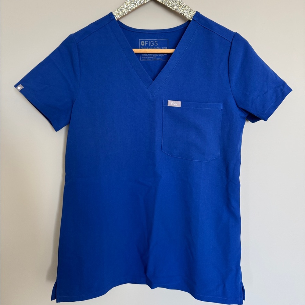 FIGS XXS SET - SCRUB TOP & JOGGERS - ROYAL BLUE - NWOT